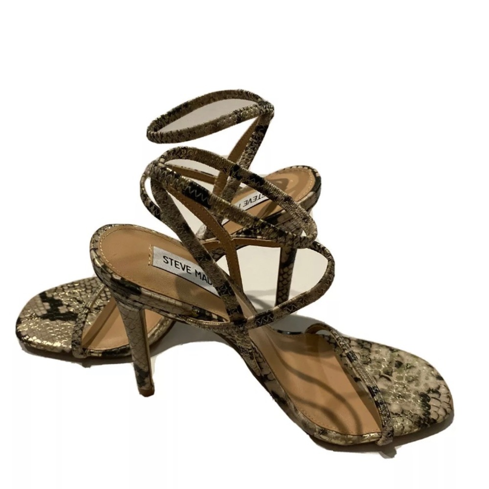 New Steve Madden snake skin sandal heels size 7.5